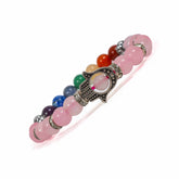 7 chakra Rose Quartz & Multi-Stone Bracelet β 8MM Positive Energy & Style