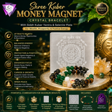 ShopYourFortune Shree Kuber Money Magnet Crystal Bracelet with Siddh Kuber Yantra & Selenite Plate for Wealth, Prosperity, Protection & Positive Energy