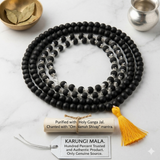 Karungali Black Matte Mala Combo (108 + 54 Beads) with Silver Accents | Original Ebony Wood Japa Mala Set for Protection, Meditation & Positive Energy (Unisex)