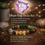 Premium Dhan Yog Crystal Bracelet for Wealth & Positivity | Pyrite Tiger Eye Quartz Jade