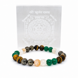 ShopYourFortune Shree Kuber Money Fusion Crystal Bracelet with Siddh Kuber Yantra Selenite Plate for Wealth, Prosperity & Positive Energy | Natural Healing Crystal Bracelet
