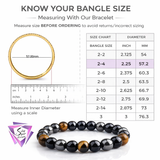 Premium Triple Protection Bracelet | Tiger Eye Black Obsidian Lava Stone Stretchable