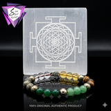Gaj Dhanalakshmi Yog Bracelet with Selenite Charging Plate (Activated & Energized Combo)