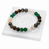 ShopYourFortune Shree Kuber Money Fusion Crystal Bracelet with Siddh Kuber Yantra Selenite Plate for Wealth, Prosperity & Positive Energy | Natural Healing Crystal Bracelet