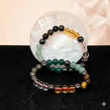 Resin Selenite Night Plate with Double Dhan Yog Bracelets (2-Person Energy Combo)