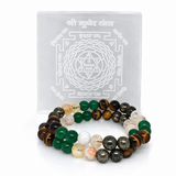 ShopYourFortune Shree Kuber Money Magnet Crystal Bracelet with Siddh Kuber Yantra & Selenite Plate for Wealth, Prosperity, Protection & Positive Energy