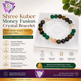 ShopYourFortune Shree Kuber Money Fusion Crystal Bracelet with Siddh Kuber Yantra Selenite Plate for Wealth, Prosperity & Positive Energy | Natural Healing Crystal Bracelet