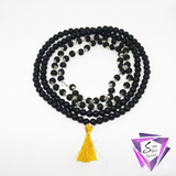 Karungali Black Matte Mala Combo (108 + 54 Beads) with Silver Accents | Original Ebony Wood Japa Mala Set for Protection, Meditation & Positive Energy (Unisex)