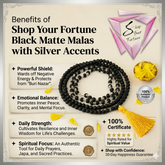 Karungali Black Matte Mala Combo (108 + 54 Beads) with Silver Accents | Original Ebony Wood Japa Mala Set for Protection, Meditation & Positive Energy (Unisex)