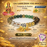 Gaj Laxmi Dhan Yog Bracelet with Elephant Symbol | Prosperity & Positive Energy Crystal Bracelet | Unisex Stretchable Spiritual Bracelet