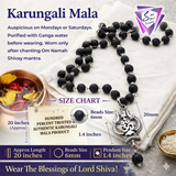 Karungali Mala 54 Beads with Om Trishul Shiv Pendant | Original Ebony Wood Necklace for Protection, Meditation & Positive Energy (Unisex)