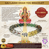 Gaj Laxmi Dhan Yog Bracelet with Elephant Symbol | Prosperity & Positive Energy Crystal Bracelet | Unisex Stretchable Spiritual Bracelet