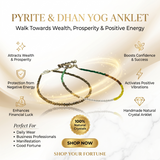 Shop Your Fortune Wealth & Prosperity Crystal Anklet Combo | Pyrite & Dhan Yog Adjustable Anklets for Women & Girls