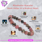 Rhodonite Bracelet – 8MM Helps in a Broken Heart