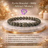 Dhan Yog Bracelet Pyrite Beads – 8MM Attract Money