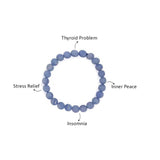 Blue Lace Agate Bracelet – 8MM Helpful In Anxiety