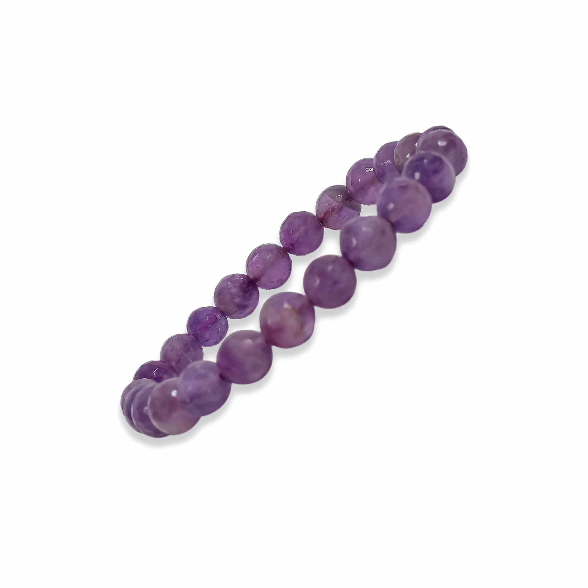 Amethyst Diamond Cut Bracelet – 8MM Tranquility and Peace