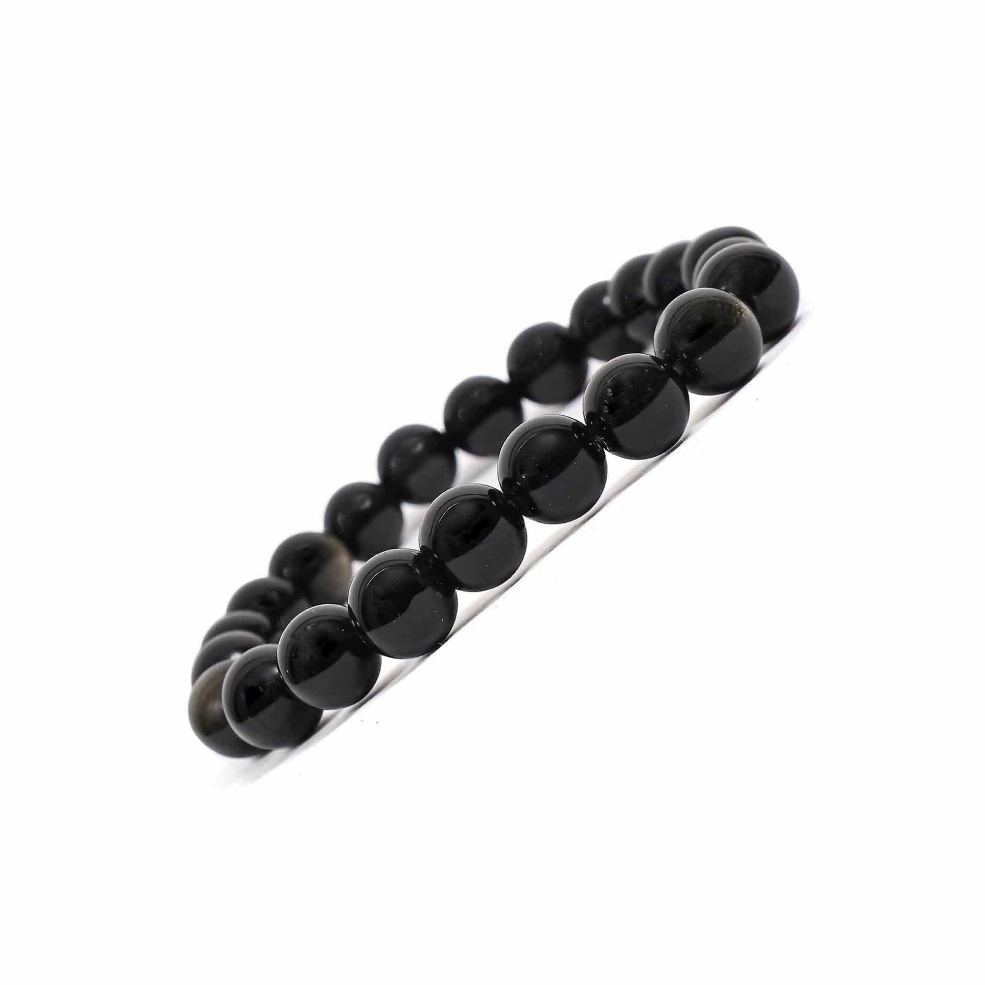Black Obsidian Bracelet – 8MM Clear Negative Energy