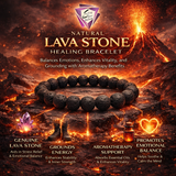 Premium Natural Lava Stone Bracelet for Men & Women | Black Bead Stretchable Bracelet