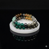 Resin Selenite Night Plate with Double Dhan Yog Bracelets (2-Person Energy Combo)