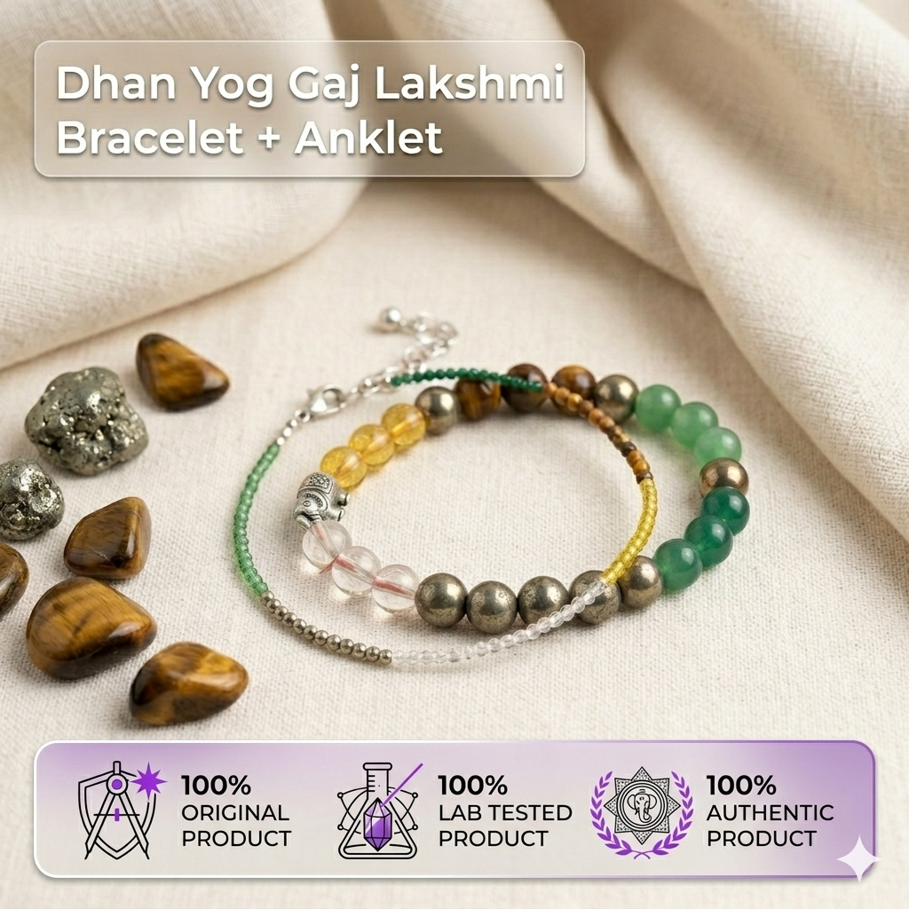 Gaj Lakshmi Dhan Yog Couple Combo (Bracelet for Him + Anklet for Her)