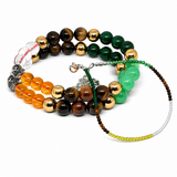 ShopYourFortune Gaj Laxmi Dhan Yog Combo Set for Wealth, Prosperity & Positive Energy | Natural Crystal Bracelets + Diamond Cut Anklet | Lakshmi Blessing Couple Combo for Men & Women