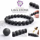 Premium Natural Lava Stone Bracelet for Men & Women | Black Bead Stretchable Bracelet