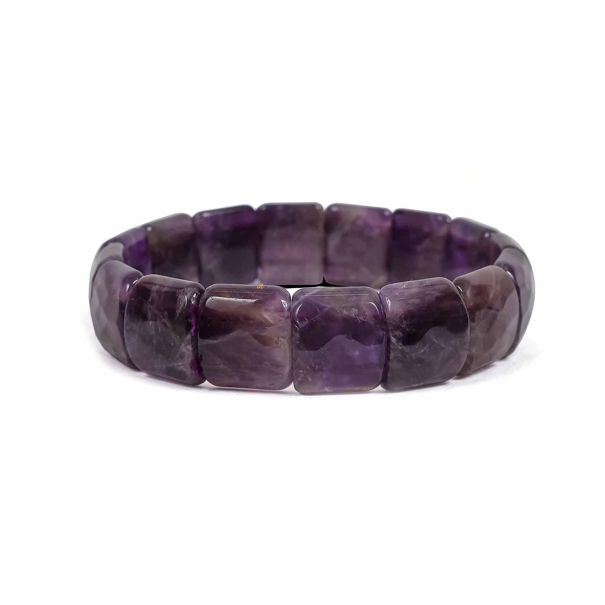 Amethyst Flat Bead Bracelet – 8MM Tranquility and Peace