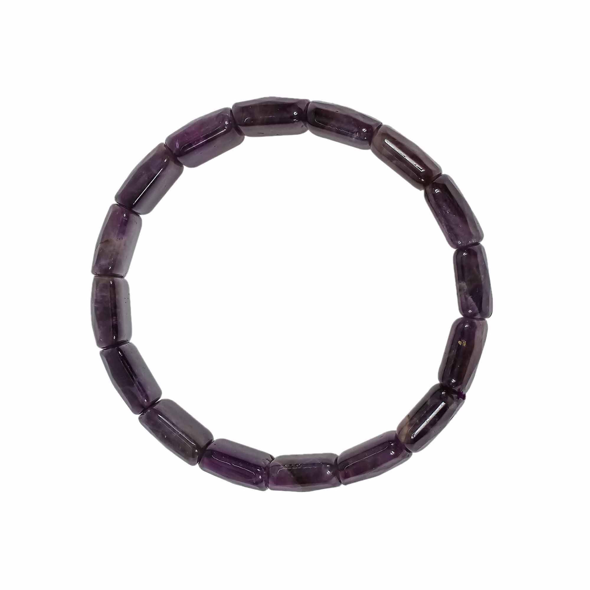 Amethyst Flat Bead Bracelet – 8MM Tranquility and Peace