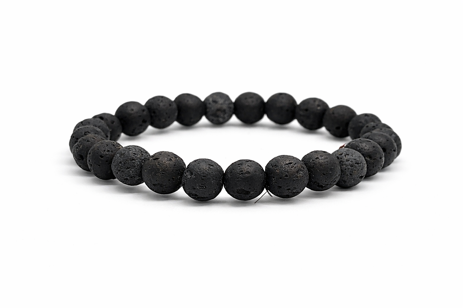 Premium Natural Lava Stone Bracelet for Men & Women | Black Bead Stretchable Bracelet