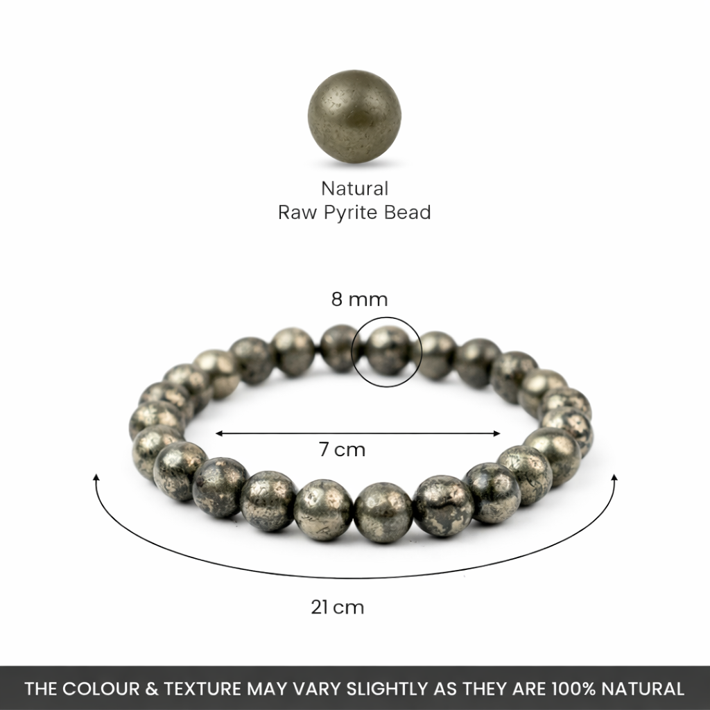 Pyrite Wealth Bracelet – Natural Pyrite Crystal Bracelet for Money, Prosperity & Success