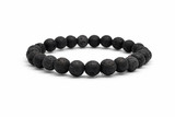 Premium Natural Lava Stone Bracelet for Men & Women | Black Bead Stretchable Bracelet