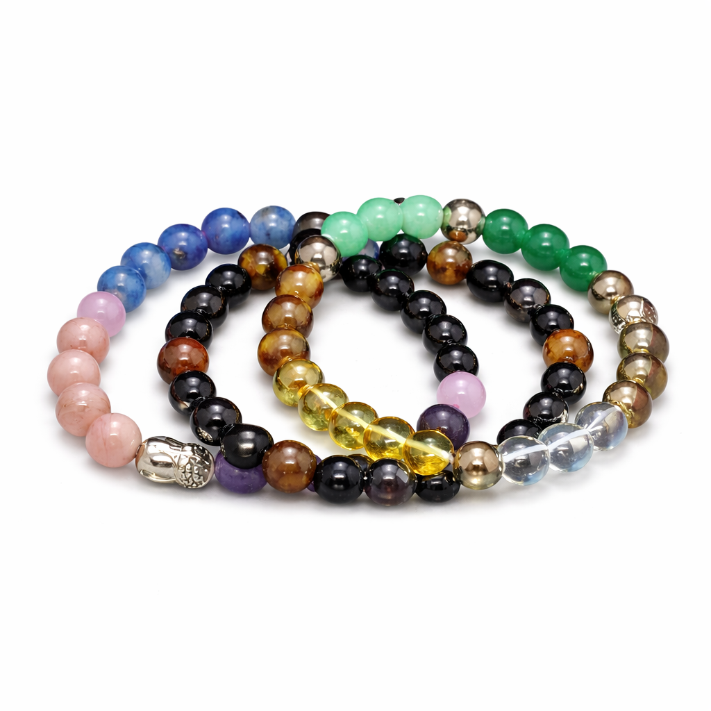 Ultimate Rich Fortune Crystal Bracelet Combo – Pyrite Wealth Bracelet, Dhan Yog Crystal & Triple Protection Bracelet | Tiger Eye, Obsidian & Lava Stone | Unisex Energy Bracelet