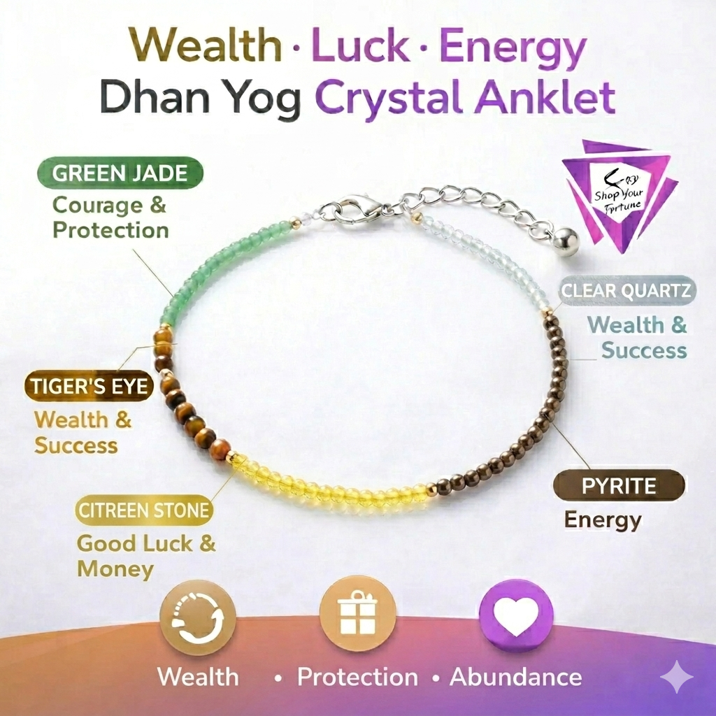 Dhan Yog Premium Diamond Cut Anklet for Women – Attract Wealth & Opportunities