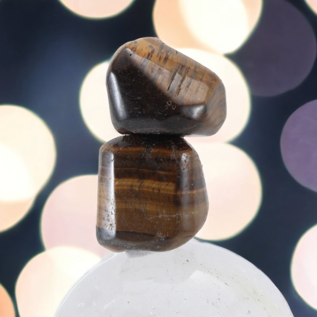 Tiger Eye Tumbles ( Set of 2) Enhances the Psychic Abilities (For Child)