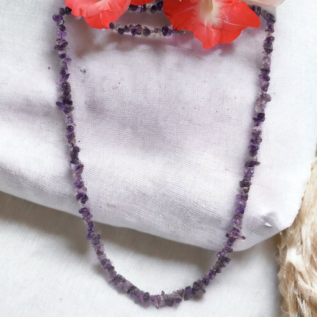 Amethyst Chips Mala- Tranquility and Peace