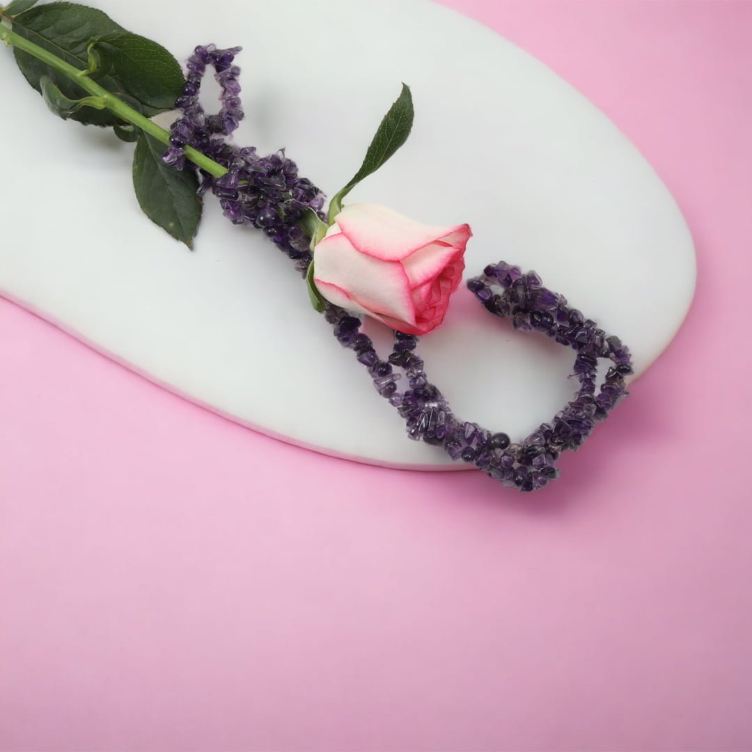 Amethyst Chips Mala- Tranquility and Peace