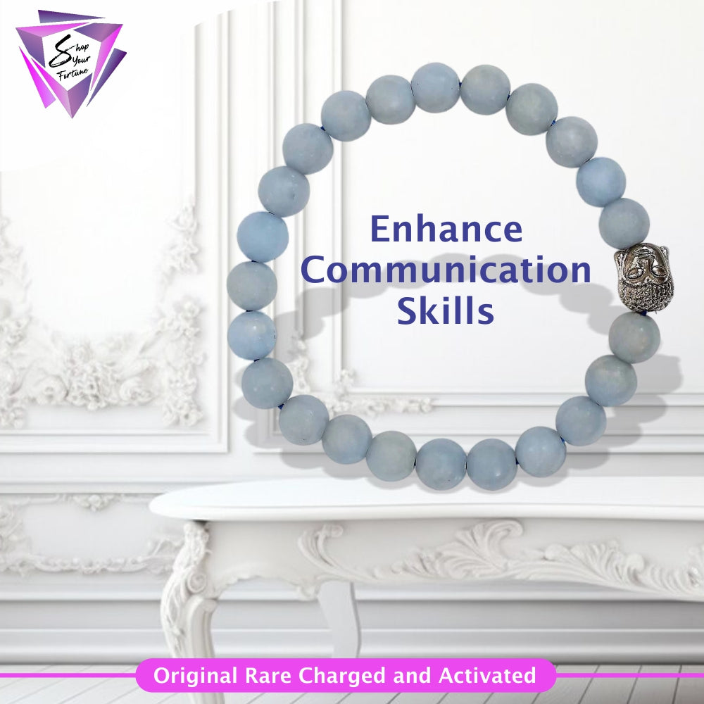 Angelite Bracelet – 8MM Enhance Communication Skills