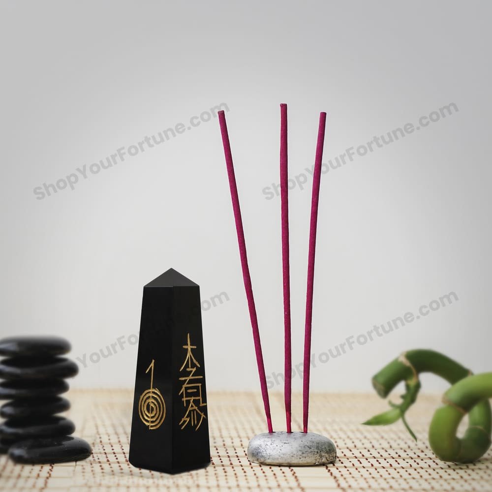 Black Obsidian Pencil with Symbol | Strong Psyshic Protection