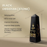 Black Obsidian Pencil with Symbol | Strong Psyshic Protection