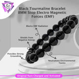 Black Tourmaline Bracelet – 8MM Stop Electro Magnetic Forces (EMF)