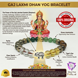 Gaj Laxmi Dhan Yog Bracelet with Elephant Symbol | Prosperity & Positive Energy Crystal Bracelet | Unisex Stretchable Spiritual Bracelet