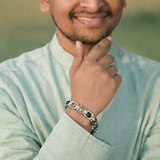 Dhan Yog Crystal Bracelet – Green Aventurine, Tiger Eye, Citrine, Pyrite & Clear Quartz | Wealth, Prosperity & Money Attraction Bracelet for Men & Women