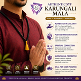 Karungali Mala 108+1 Beads | Original Ebony Wood Japa Mala with Guru Bead | Shiva Meditation Necklace for Protection, Jaap & Positive Energy (Unisex)