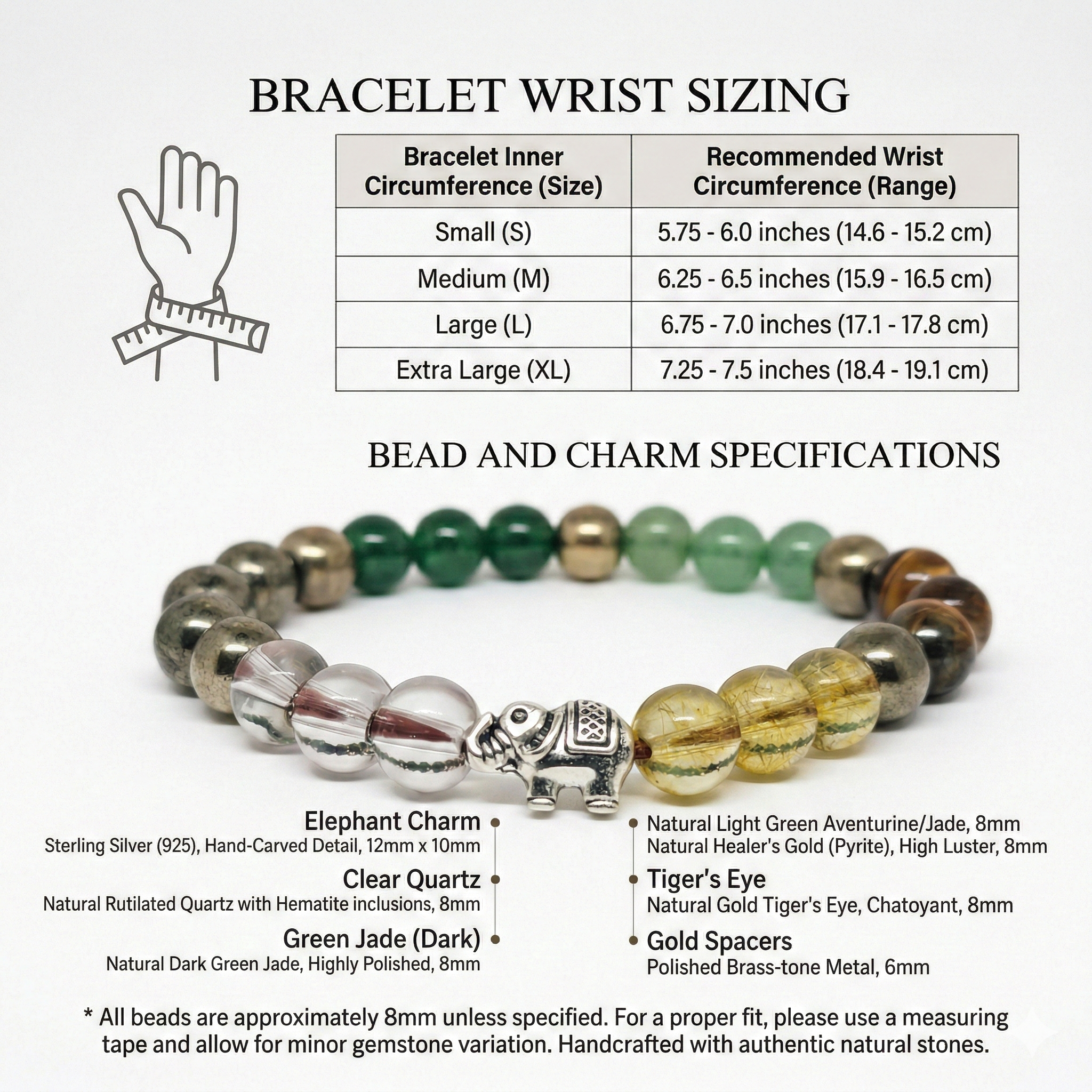 Gaj Laxmi Dhan Yog Bracelet with Elephant Symbol | Prosperity & Positive Energy Crystal Bracelet | Unisex Stretchable Spiritual Bracelet