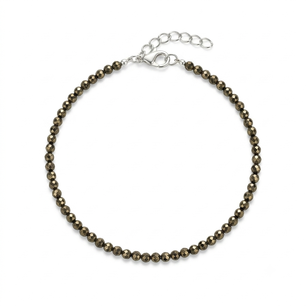 Shop Your Fortune Natural Pyrite Crystal Anklet for Women | Adjustable Wealth & Prosperity Crystal Anklet | Handmade Fashion Anklet