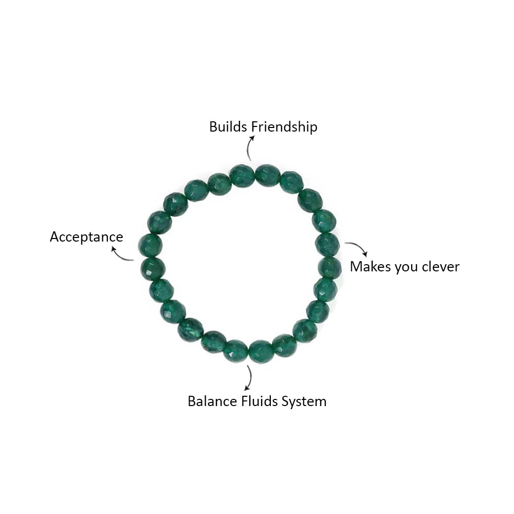 Green Jade Bracelet - 8MM Builds Friendship