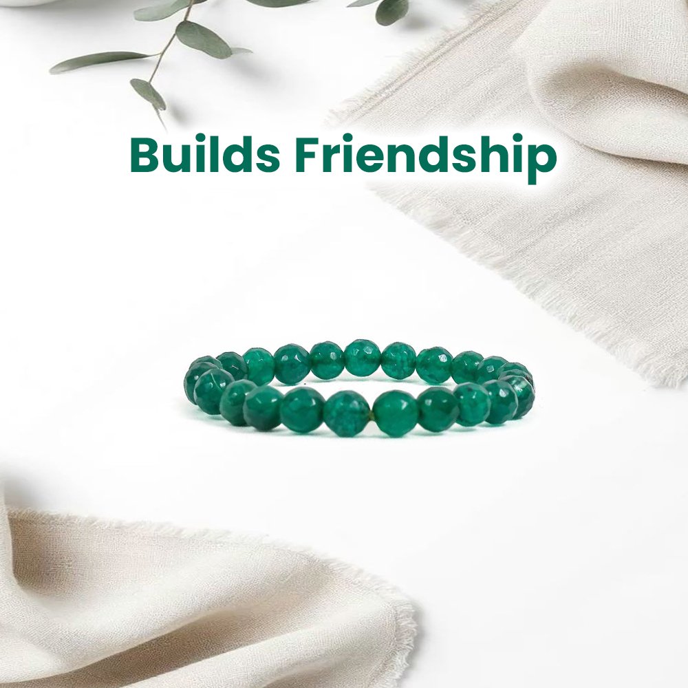 Green Jade Bracelet - 8MM Builds Friendship