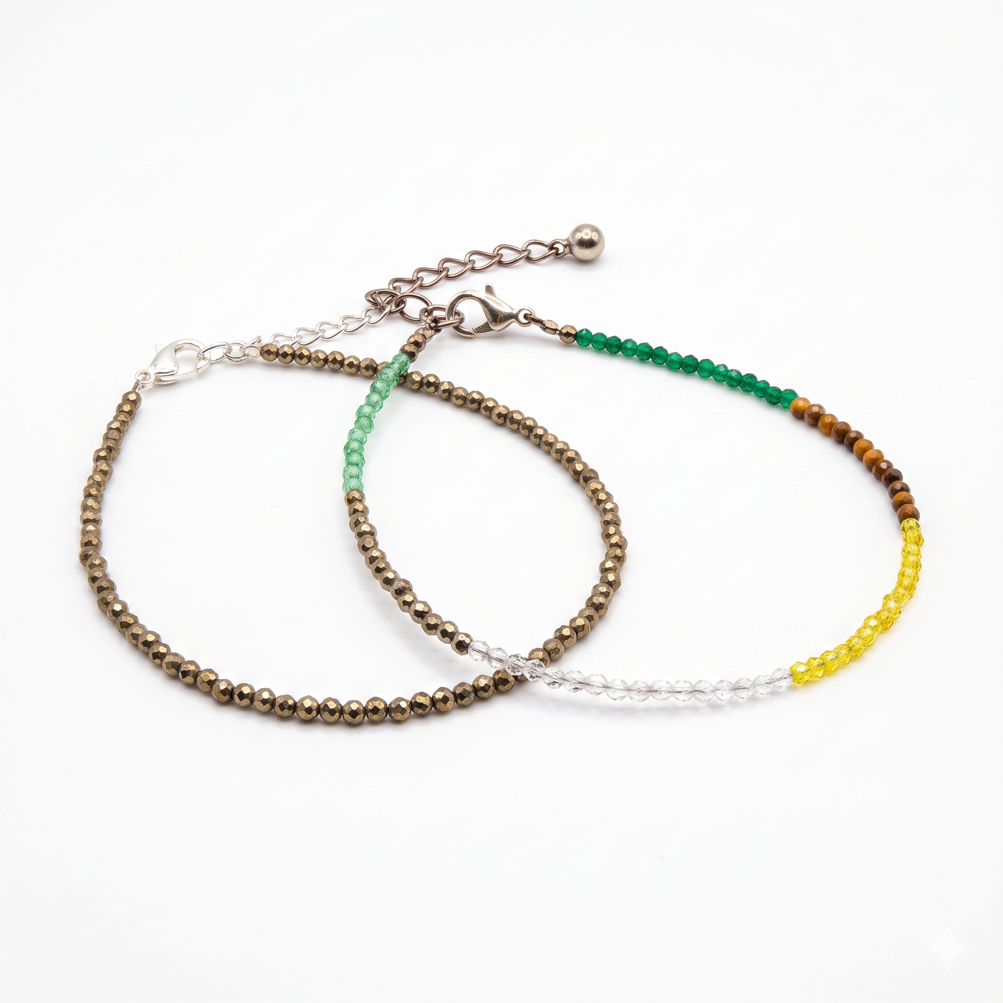 Shop Your Fortune Wealth & Prosperity Crystal Anklet Combo | Pyrite & Dhan Yog Adjustable Anklets for Women & Girls