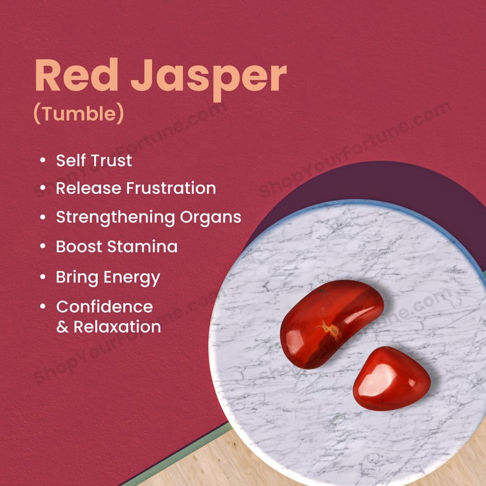 Red Jasper Tumbles – Strong Bones ( Set of 2 )